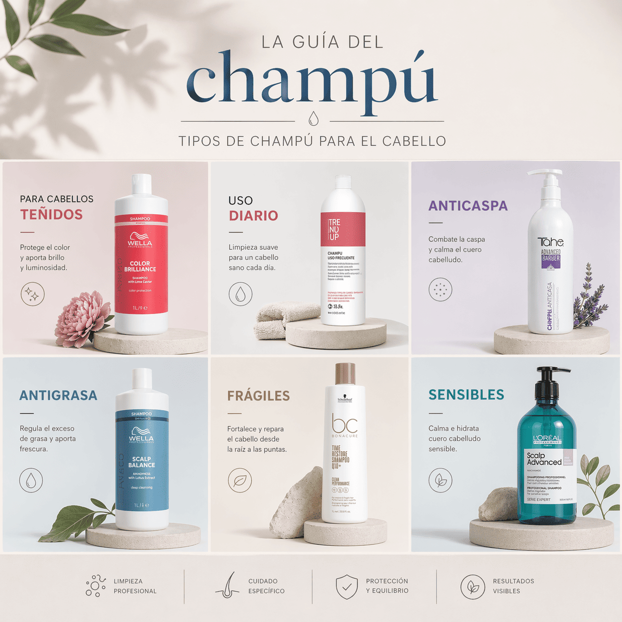 La Guía del champú - Tipos de Champú para el cabello